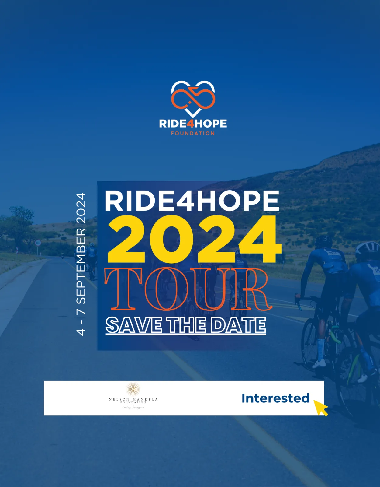 Blue Legacy Ride4Hope 2024 tour save-the-date campaign artwork