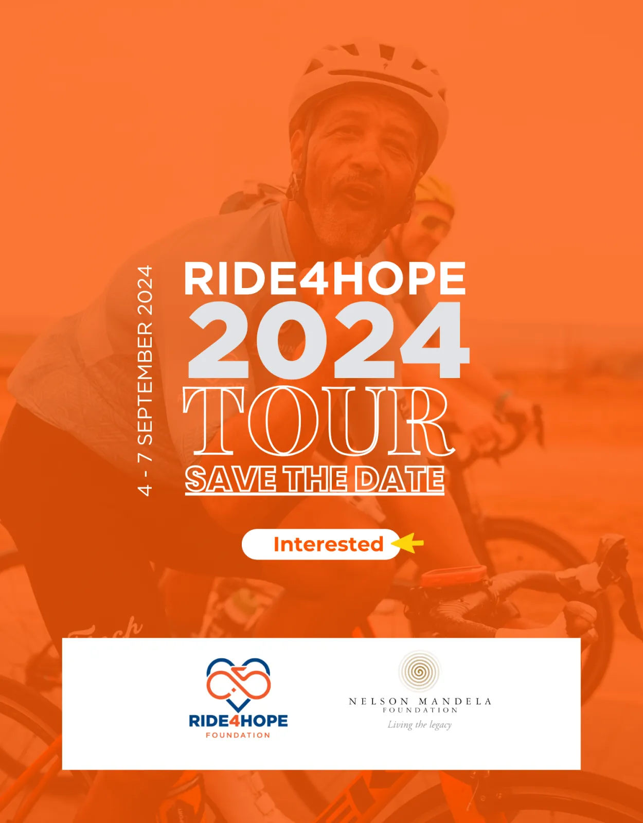 Orange Legacy Ride4Hope 2024 tour save-the-date campaign artwork