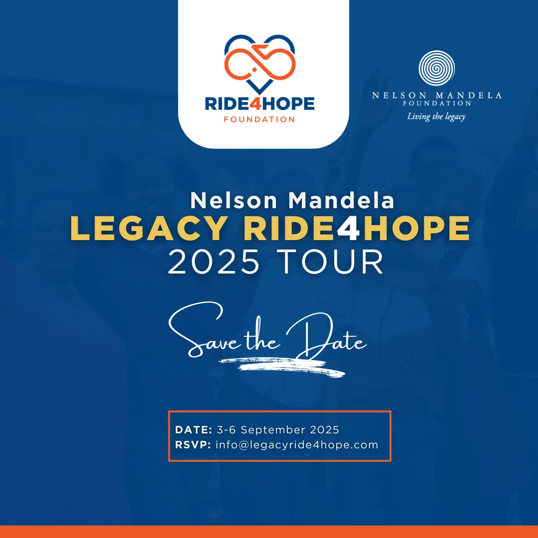 Nelson Mandela Legacy Ride4Hope 2025 tour save-the-date artwork