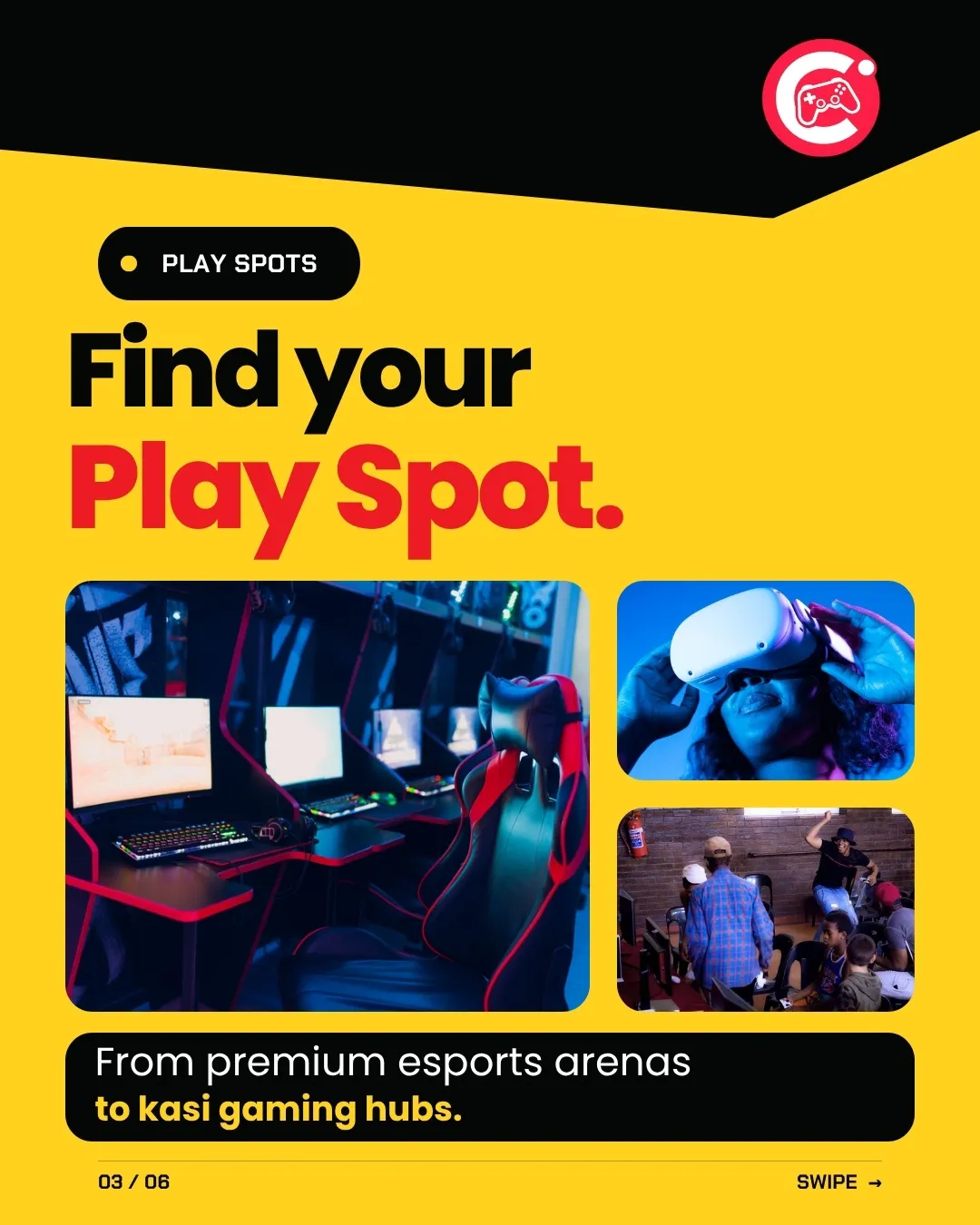 Cinga eSports Play Spots social media campaign artwork
